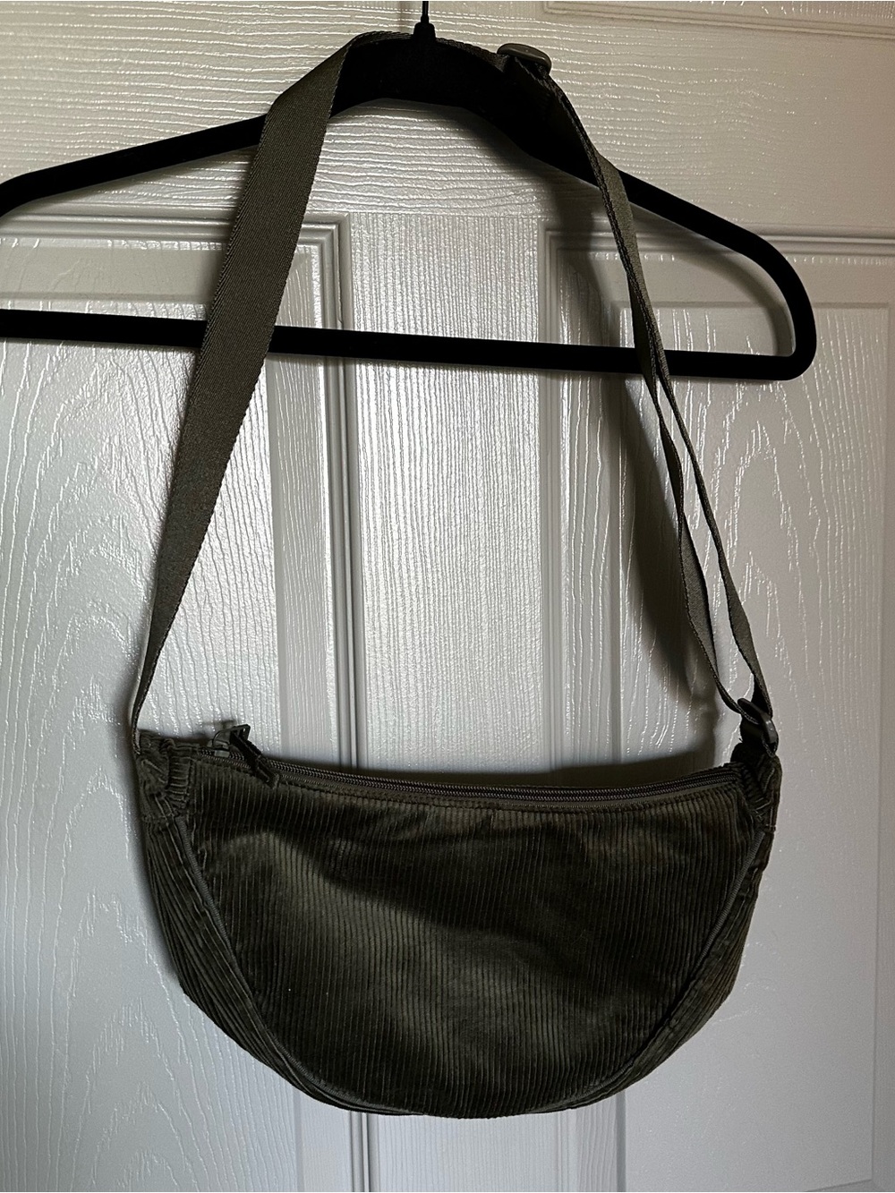 Corduroy Crescent Crossbody Bag